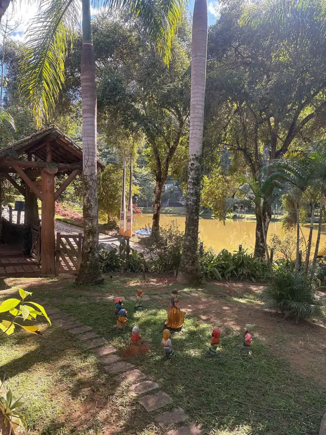 Lagoa com anõezinhos de jardim